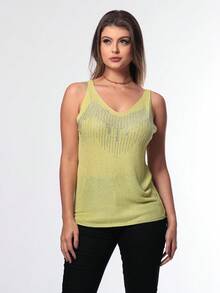 Women Tank Tops & Camis - 黃色 - 查看 3