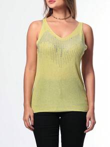 Women Tank Tops & Camis - 黃色 - 查看 4