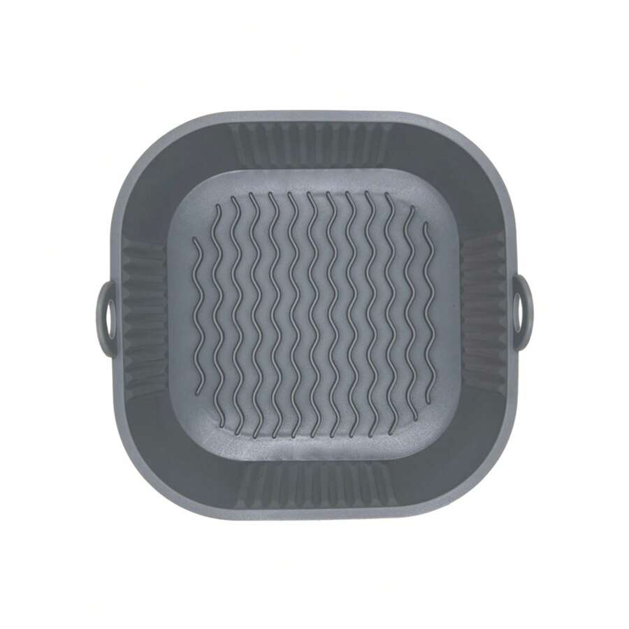1入組氣炸鍋矽膠盆,8.5英寸氣炸籃,配件,可重複使用的氣炸鍋襯,取代羊皮紙,無需清洗氣炸鍋(灰色) - 灰色 - 查看 1