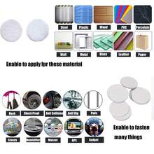 6入組膠黏帶 - 黏性背面鉤環點 - 具有雙面工業強度的 - 用於牆壁裝飾或工具掛起的重型地毯防滑墊安裝膠帶（白色） - 白色 - 查看 9