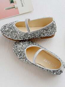 1雙女童跳舞鞋,閃爍pu面料鞋面,後帶設計,tpr鞋底,柔軟舒適鞋墊,適合春秋新款芭蕾舞鞋,適用於室內外3-12歲 - 查看 5