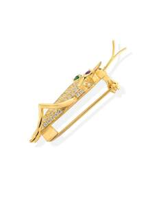 1件s925鍍銀彩色寶石昆蟲胸針,男女均適宜,適用於日常派對,紀念日,節日慶典等完美禮物 - 金黃色 - 查看 5