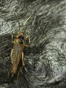 1件s925鍍銀彩色寶石昆蟲胸針,男女均適宜,適用於日常派對,紀念日,節日慶典等完美禮物 - 金黃色 - 查看 3