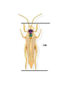 1件s925鍍銀彩色寶石昆蟲胸針,男女均適宜,適用於日常派對,紀念日,節日慶典等完美禮物 - 金黃色 - 查看 4