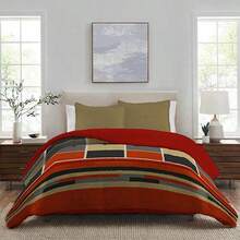 Cobertor con Borrega , Tela Polar Flannel con Borrega - Naranja Quemada - Ver 4
