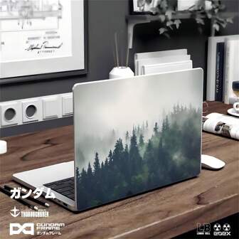 غطاء حافظة لابتوب متوافق مع MacBook Air 13"، Pro 13" M2 2020، Pro 14" 2021، Pro 15"، Air 11"، Pro 16"، Air 12" - بتصميم نمط الغابة الكرتونية. يتناسب أيضًا مع أجهزة Microsoft Surface Laptop 13.5"، 15"، 12"