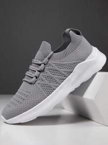 女性運動休閒鞋,慢跑網球鞋,健身鞋,透氣舒適步行鞋,灰色,輕鬆穿搭 - 淺灰色 - 查看 1