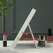 1入組帶燈led照明化妝鏡,桌面折疊式便攜化妝鏡,可充電電池供應,適用於家居桌面裝飾、浴室、梳妝臺、臺面、臥室、旅行、宿舍化妝鏡女性禮物 - 白色 - 查看 6