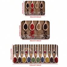 1pc Seasoning Pattern Kitchen Mat, Soft Anti-Skid Wear-Resistant Decorative Floor Mat For Kitchen, Living Room, Etc. - Multicolor - View 2