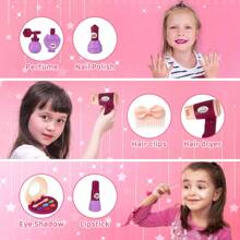 Pretend Makeup Toy Beauty Set For Kids Dressing Table Vanity Cosmetic Box - Multicolor - View 4