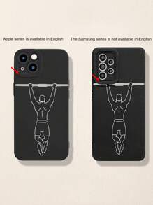 Funda de teléfono con gráfico de figura compatible con iPhone15/15Plus/15Pro/15Promax, versión internacional, no la versión nacional - Blanco y Negro - Ver 4