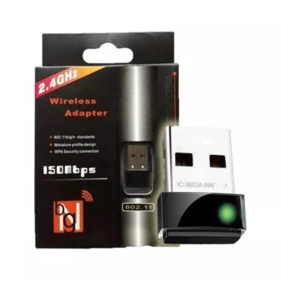 Mini Adaptador Wireless Usb 2.4ghz Wifi 900mbps Sem Fio - Preto - Visão 1