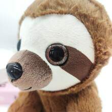 1入25cm棕色懶猴毛絨玩具,動物填充玩具,懶猴娃娃禮物,布娃娃生日禮物 - 棕色 - 查看 3