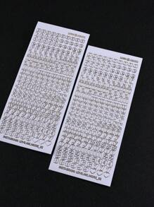 1入組熱燙銀貼紙、透明金邊小寫字母貼紙,適用於剪貼簿diy日記相簿裝飾、禮盒裝飾用品 - 彩色 - 查看 7