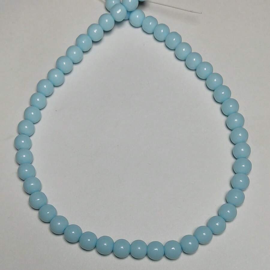 Contas de Porcelana 8mm - 50 unidades - Azul Bebê - Visão 1