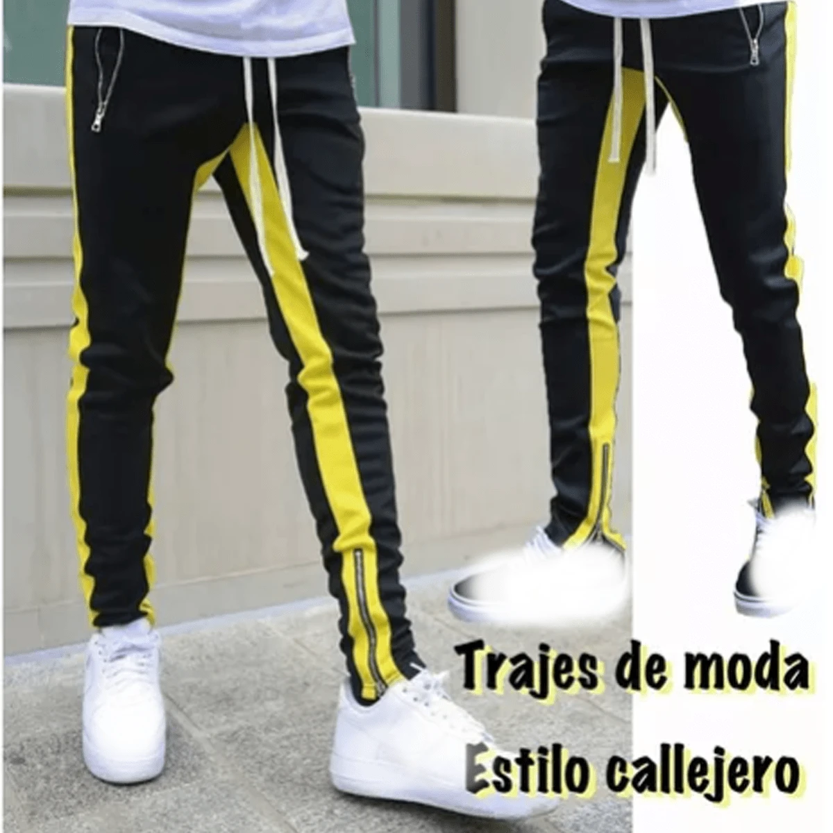 Comfortable Elastic Casual Pants For Men Fashion Winter Sports Pants For Men - 黑色 - 查看 1