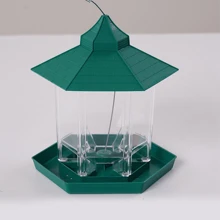 1只花園掛式鳥食器,室外陽台餵鳥器,鳥類飼料器 - 綠色 - 查看 4