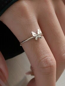 時尚 925 純銀時尚刻面蝴蝶戒指首飾,適合女士日常使用 - YW1359 - 查看 4