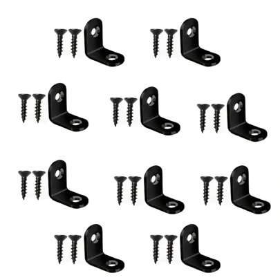 30pcs Black L-Shaped Right Angle Bracket With Screw, Heavy Duty Corner Connector, Wardrobe Fixing Partition Wall Bracket, Thickened Angle