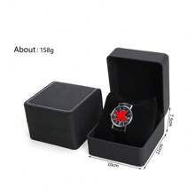 chất liệu da PU Hộp đồng hồ Đối với Nam Đồng hồ đeo tay Và Vòng tay Đồ trang sức Lưu trữ Hộp đựng , In bao bì Hộp Quà - màu đen - Xem 4