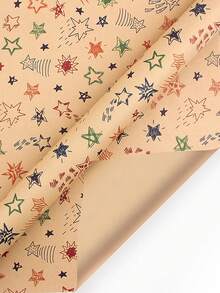 6入組50*70cm音符印花牛皮紙生日禮品包裝紙,diy套裝 - 彩色 - 查看 11