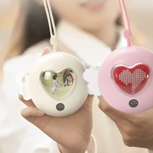 Rechargeable Wing Hand Warmer, Portable Hand Warmer, With Mini Photo Frame, Dual Temperature Adjustment Settings, Handheld Rechargeable Hand Warmer, Gift For Girls, 2 Low And High Temperature Settings, Type-C Charging - Baby Pink - View 4