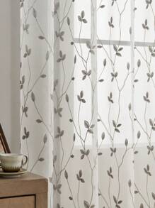 1入組刺繡落地窗簾,掛袋設計適用於各種場景,現代簡約風格薄紗......花朵和葉子設計,帶口袋,材質為人造麻,半透明薄......窗簾,適用於臥室、客廳,刺繡薄紗簾達到隱私保護,多用......通風窗簾 - 灰色 - 查看 4