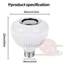Control de bombilla LED Bluetooth para reproducir música, foco de altavoz que cambia de color RGB, control remoto para fiestas, hogar, decoraciones navideñas - Blanco - Ver 8