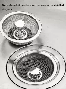 1Pc Upgrade Your Kitchen Sink With A Stainless Steel Water Filter - 1Pc Sink Filter With Plug - Silver - View 2