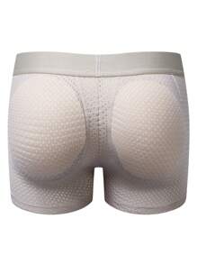 JOCKMAIL 1pc Mesh Design Sponge Padded Buttocks Lifting Men'S Boxer Briefs - Khaki - View 1