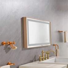 36*24 LED Lighted Bathroom Wall Mounted Mirror With High Lumen+Anti-Fog Separately Control