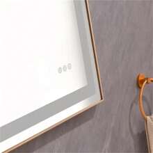 36*24 LED Lighted Bathroom Wall Mounted Mirror With High Lumen+Anti-Fog Separately Control