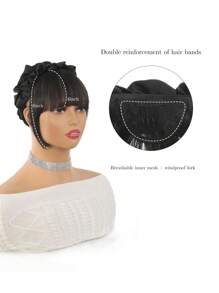 Fake Bangs Female Forehead Air Bangs Wig Piece High Skull Top Cloud Hair Band Natural Bangs Hair Piece