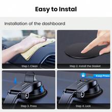 TOPK Phone Holder for Car Dashboard, Upgraded Adjustable horizontally and vertically Cell Phone Mount For Car Dashboard Compatible With All Phones - Black - View 8