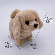 帶有走路,叫聲,點頭和擺動尾巴功能的電動毛絨小狗洋娃娃,適用於男孩和女孩 - 金毛犬(大號) - 查看 3