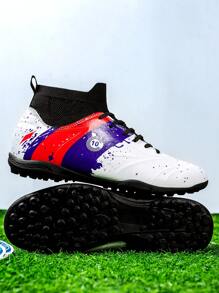 Nam Của phụ nữ Bãi cỏ Giày bóng đá Trong nhà Giày dép Cao Mắt cá chân Tf Giày bóng đá Rộng Tập huấn Giày thể thao - trắng - Xem 8