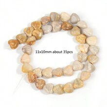 11x10 毫米心形天然瑪瑙拉長石東陵石英珠散裝間隔珠用於製作珠寶 Diy 發現物 - 11x10mm about 35pcs - 查看 27