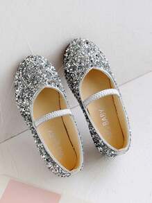 1雙女童跳舞鞋,閃爍pu面料鞋面,後帶設計,tpr鞋底,柔軟舒適鞋墊,適合春秋新款芭蕾舞鞋,適用於室內外3-12歲 - 查看 6