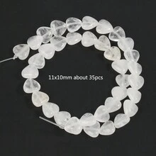 11x10 毫米心形天然瑪瑙拉長石東陵石英珠散裝間隔珠用於製作珠寶 Diy 發現物 - 11x10mm about 35pcs - 查看 25