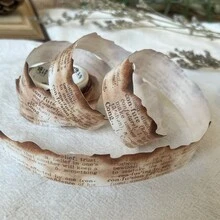 復古和紙膠帶,手工剪貼膠帶套裝,老報紙主題,燒焦手工外觀,diy藝術工藝,裝飾膠帶,貼紙 - 彩色 - 查看 3