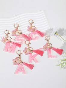 1 Miếng Quý cô Mới Lung linh Long lanh Chữ cái Móc chìa khóa Với Pha lê & Nhựa Lá thư Sọc Mặt dây chuyền con bướm , Qủa tặng Đối với Mẹ , Bạn , Bạn cùng lớp , , Người yêu , Túi quyến rũ Vòng treo chìa khóa Đồ trang trí - Hồng - Xem 1