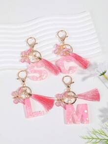 1 Miếng Quý cô Mới Lung linh Long lanh Chữ cái Móc chìa khóa Với Pha lê & Nhựa Lá thư Sọc Mặt dây chuyền con bướm , Qủa tặng Đối với Mẹ , Bạn , Bạn cùng lớp , , Người yêu , Túi quyến rũ Vòng treo chìa khóa Đồ trang trí - Hồng - Xem 4