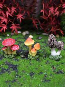 1pc Mushroom Shaped Decoration Resin Craft, Small Mushroom For DIY Landscape, Garden, Lawn, Patio Outdoor Decoration Crafts - Multicolor - View 1