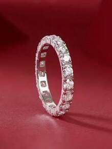 1枚華麗的立體氧化鋯女戒,適用於情人節禮物、婚禮、訂婚、慶祝周年紀念日派對珠寶 - 1# - 查看 7