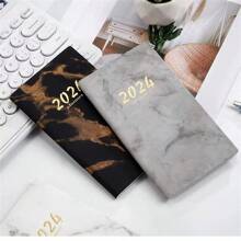 1冊2024年英文每日筆記本,365天時間管理周程式,a6皮革筆記本效率手冊 - 藍色 - 查看 5