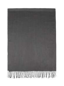 1 chiếc khăn choàng mùa đông cao cấp dành cho nữ, chất liệu giống cashmere, màu sắc tươi sáng, có tua rua, thích hợp cho nữ. - Màu Xám nhạt - Xem 2