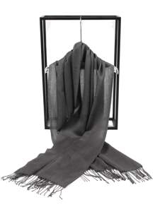 1 chiếc khăn choàng mùa đông cao cấp dành cho nữ, chất liệu giống cashmere, màu sắc tươi sáng, có tua rua, thích hợp cho nữ. - Màu Xám nhạt - Xem 4