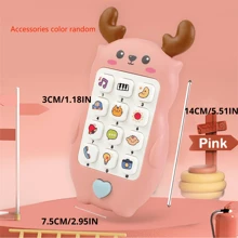 Cartoon Phone Toy Music Sound Telephone Sleeping Toys, Simulation Phone For Kids Early Educational Toy Kids Gifts( Accessories Color Random)School, Student,Stationery,School Supplies - Pink - View 4