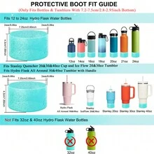 Bảo vệ Long lanh Silicone Khởi động , Tương thích với Con Lật đật & Bình nước 12-24oz Và Với Đáy , Bling Chống trượt Tay áo Che phủ - Màu Hồng Tươi - Xem 3