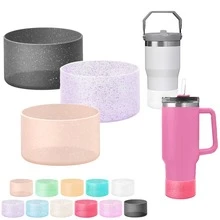 Bảo vệ Long lanh Silicone Khởi động , Tương thích với Con Lật đật & Bình nước 12-24oz Và Với Đáy , Bling Chống trượt Tay áo Che phủ - Màu Hồng Tươi - Xem 2
